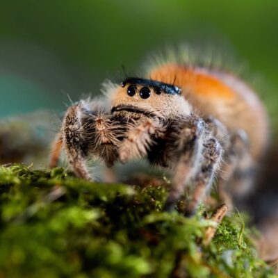 Stres u skakunów w terrarium wywołują zaduch lub przeciąg, wibracje i brak pionu; objawy to odmowa polowania, bieganie po szybach, próby wyskoku.